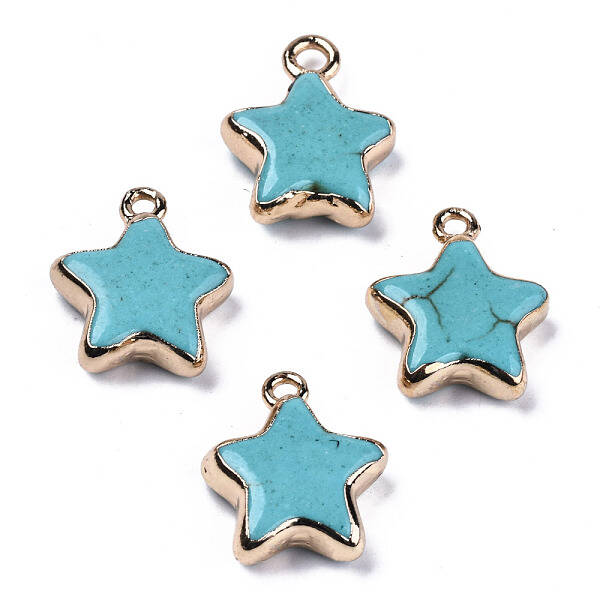 Star Synthetic Turquoise Pendants