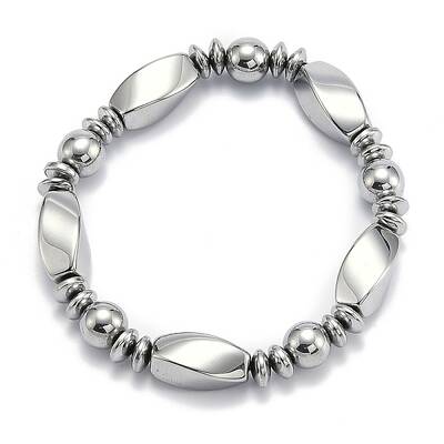Non-magnetic Synthetic Hematite Stretchy Bracelets