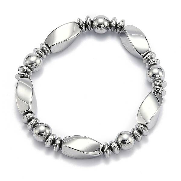 Non-magnetic Synthetic Hematite Stretchy Bracelets