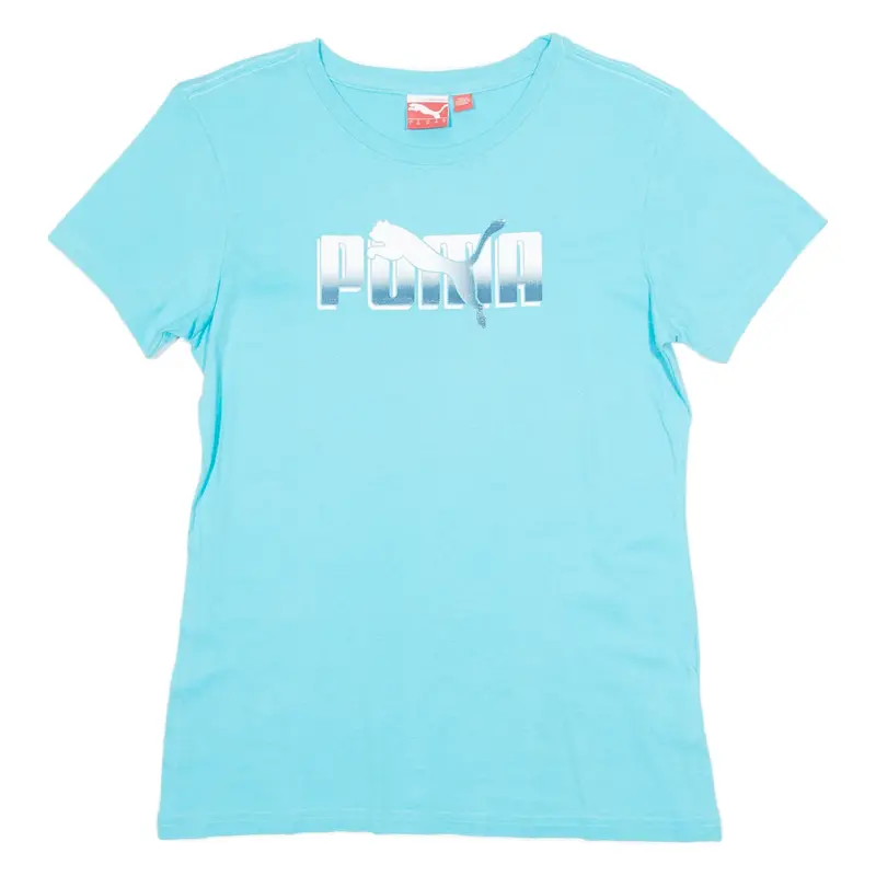 PUMA Womens T-Shirt Blue Crew Neck UK 14