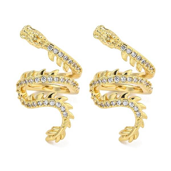 Brass Micro Pave Cubic Zirconia Cuff Earrings