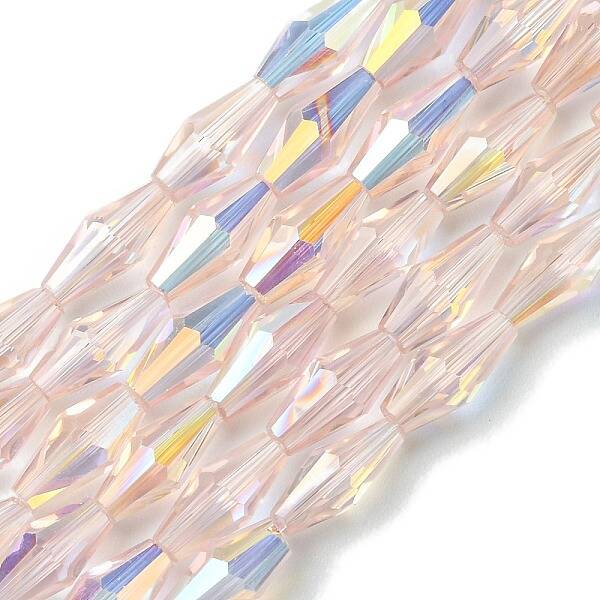 Transparent Electroplate Glass Beads Strands