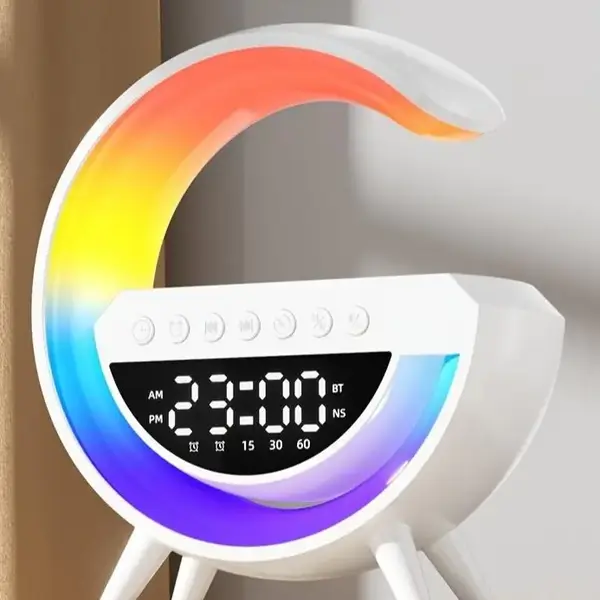 AKLLCCR 7in1 RGB MultiFunction Wireless Speaker, Bluetooth Rechargeable Audio, Wireless Charging Station for Smartphone, A...