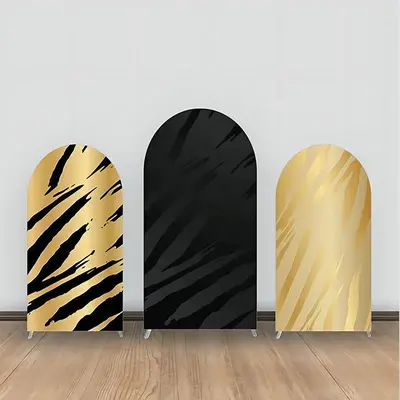 Black Gold Leopard Marble Party Arch Backdrop Kit - Aperturee