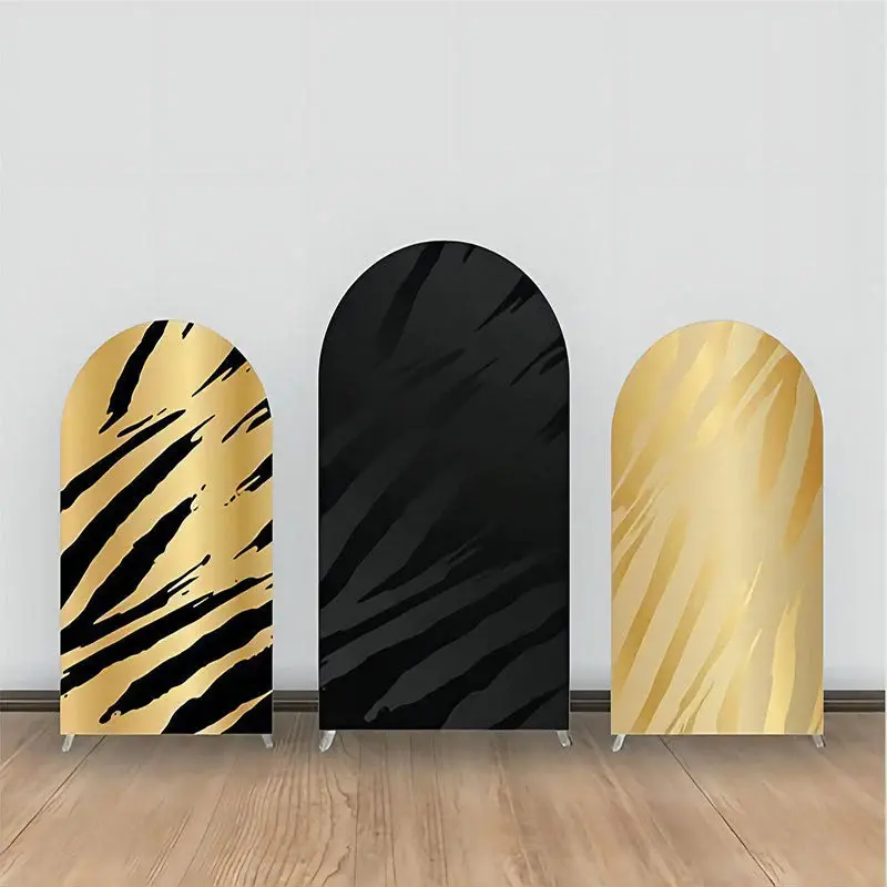 Black Gold Leopard Marble Party Arch Backdrop Kit - Aperturee