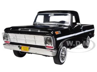 1969 Ford F-100 Pickup Truck Black 1/24 Diecast Model Car by Motormax