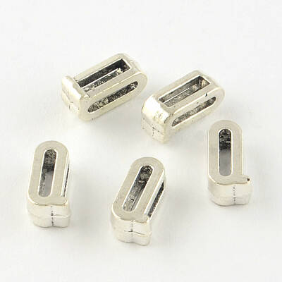 Antique Silver Plated Alloy Letter Slide Charms