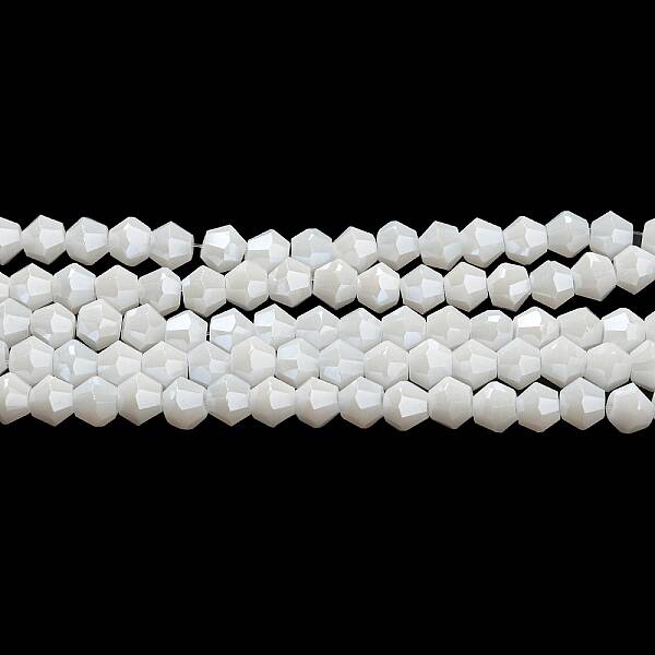 Opaque Solid Color Electroplate Glass Beads Strands