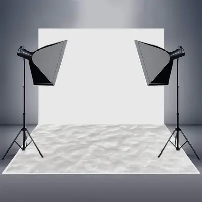 White Pleated Plush Photo Simple Rubber Floor Mat - Aperturee