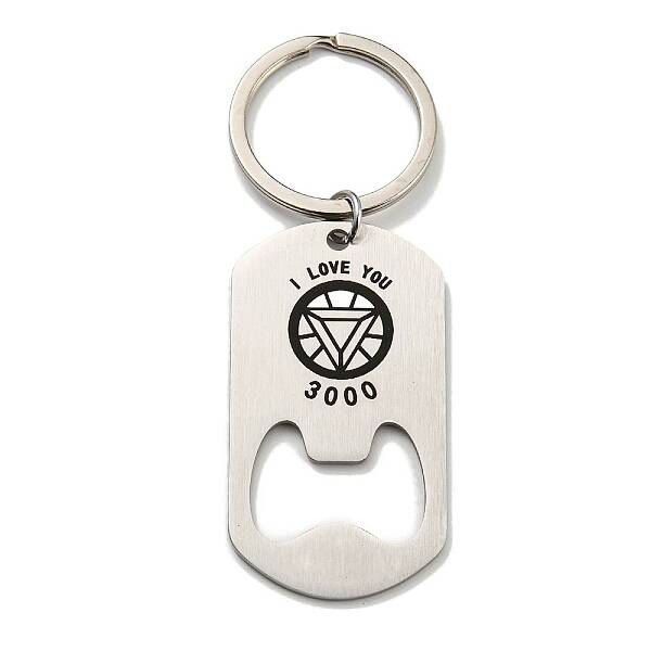 Father's Day Gift 201 Stainless Steel Oval with Word Bottle Opener Keychains
