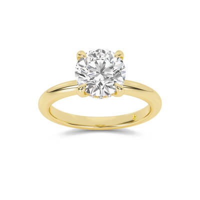 Dream Weaver Hidden Halo Round Lab Grown Diamond Engagement Ring | 14K Yellow Gold 2 1/5 CT. TW.