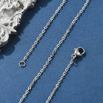 Tarnish Resistant Classic Plain 304 Stainless Steel Mens Womens Cable Chain Necklaces