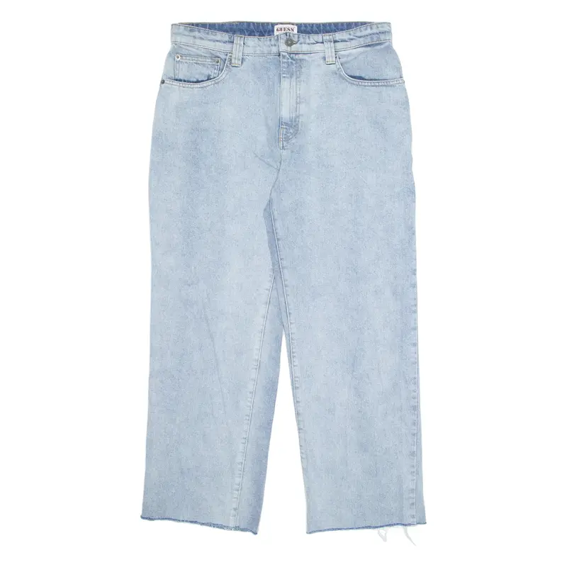 GUESS Carpenter Cargo Mens Jeans Blue Regular Straight Acid Wash W38 L29