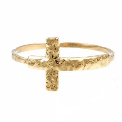 304 Stainless Steel Cross Open Cuff Ring