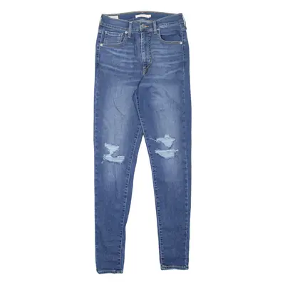 LEVI'S Mile High BIG E Distressed Womens Jeans Blue Slim Skinny W28 L30