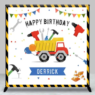 Traffic Repair Tools Car Custom Birthday Backdrop - Aperturee