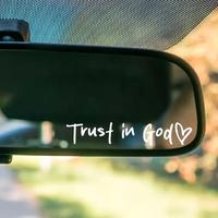 2pcs (black+white) Trust in God Car Rearview Mirror Sticker, Car Rearview Mirror Decal, Inspirational Vinyl Sticker, Ideal Ch...