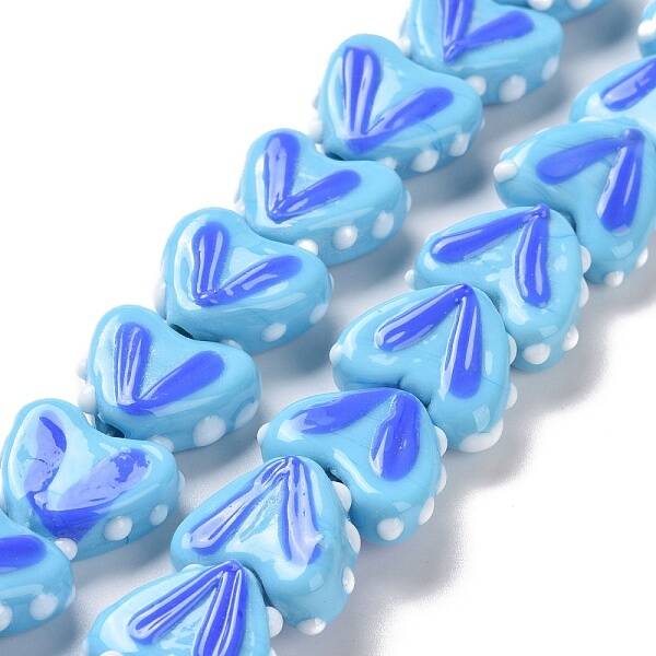 Heart Handmade Lampwork Beads Strands