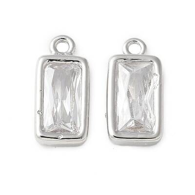 Brass Micro Pave Cubic Zirconia Pendants