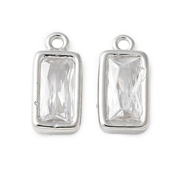 Brass Micro Pave Cubic Zirconia Pendants