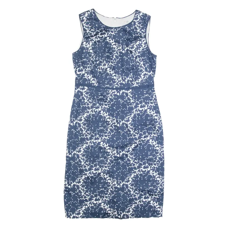 BODEN Womens Pencil Dress Blue Floral Sleeveless Knee Length UK 12