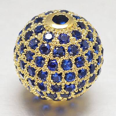 CZ Brass Micro Pave Cubic Zirconia Round Beads