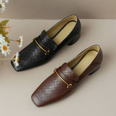 CHIKO Imena Square Toe Block Heels Loafers Shoes