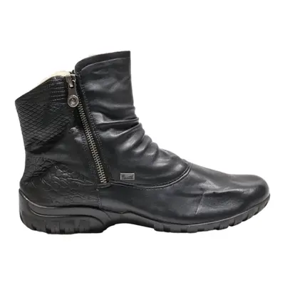 RIEKER Ankle Boots Black Leather Womens UK 7