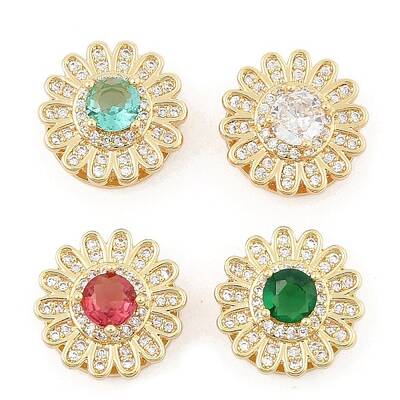 Brass Micro Pave Cubic Zirconia Slide Charms