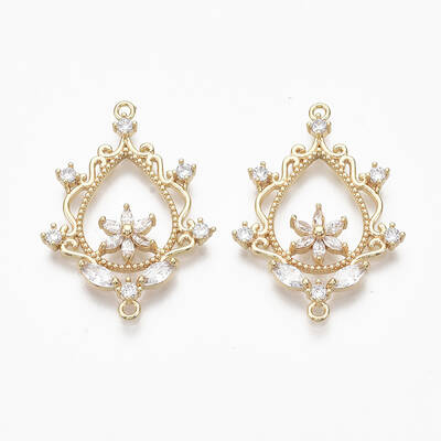 Brass Micro Pave Cubic Zirconia Links