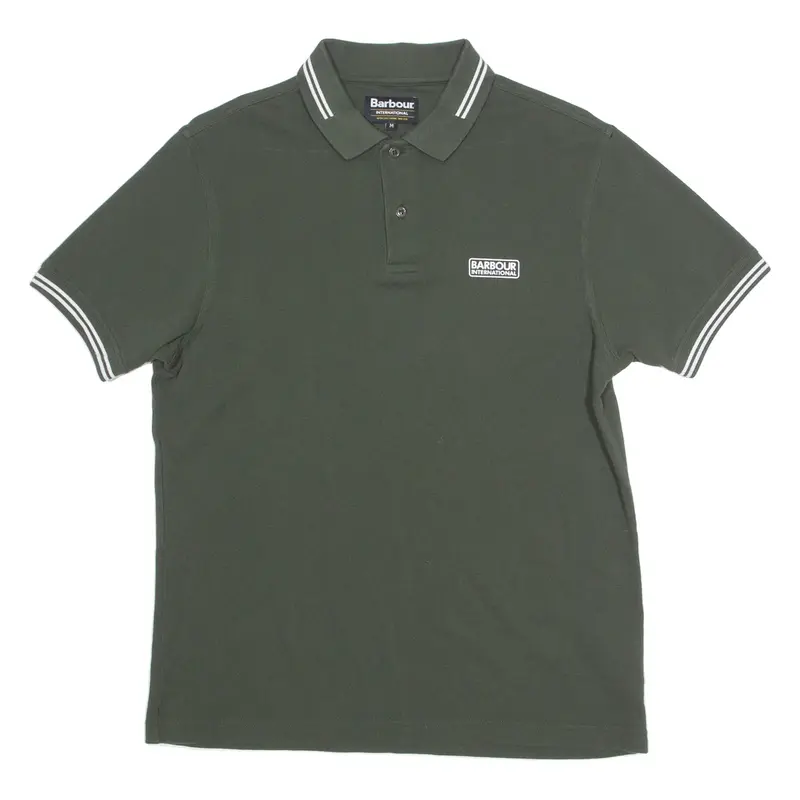 BARBOUR Mens Polo Shirt Green M