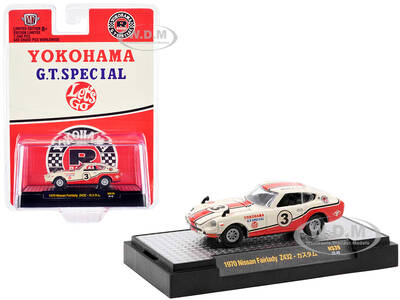 1970 Nissan Fairlady Z432 RHD (Right Hand Drive) 3 White with Red Stripes \