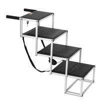 VEVOR Dog Stair for Cars, Wide 4-step Dog Car Steps, Folding Dog Car Ramp with Nonslip Surface, Portable Pet Steps Lightweigh...
