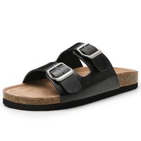 Trary Women's Flat Cork Footbed Sandals, Women Slide Sandals, Adjustable Buckle Slip-On Open Toe Slippers Spring Summer Size ...