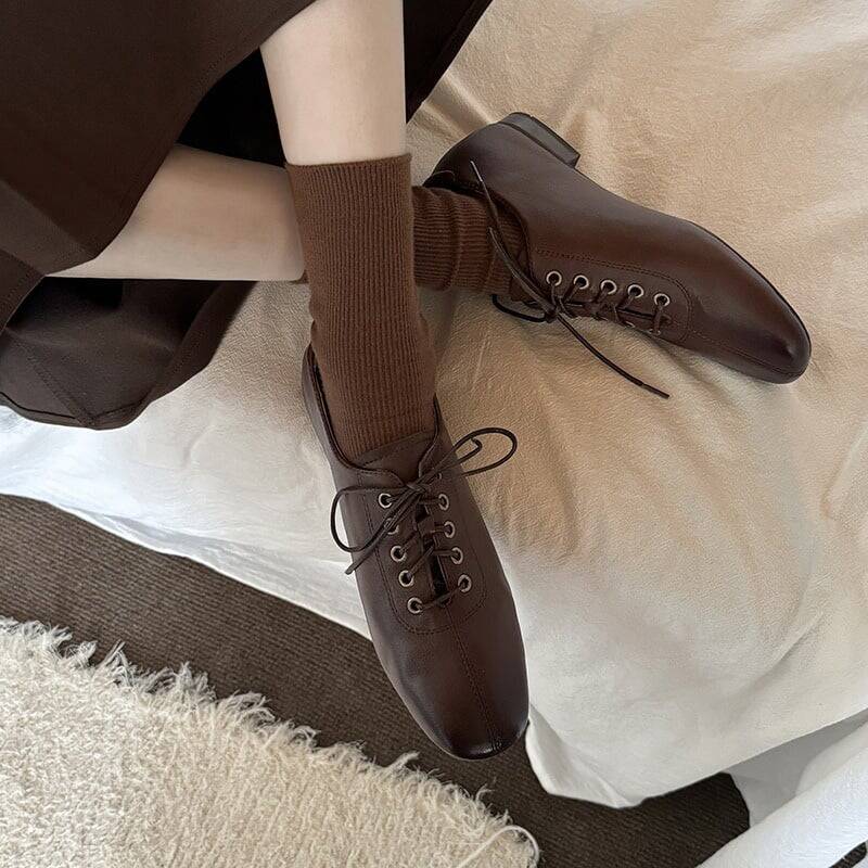 CHIKO Bernadine Square Toe Block Heels Oxfords Shoes