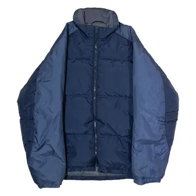 HELLY HANSEN Mens Puffer Jacket Blue Nylon Colourblock M