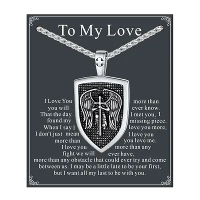 FaithHeart Shield Archangel St. Michael Protection Necklace Stainless Steel Perfect Gift
