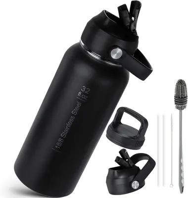 Long-term Thermal Insulation!Tactical 32 oz Water Bottle, Christmas Gift Choices！Insulated Stainless Steel Water Jug with S...