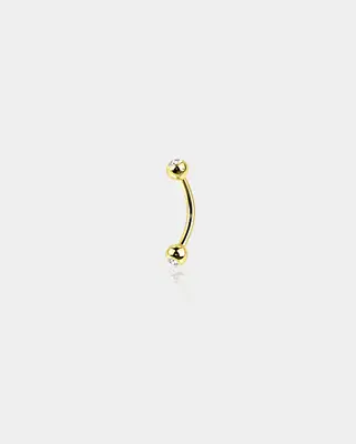 14K Gold Curved Barbells Rook Earring - 10mm