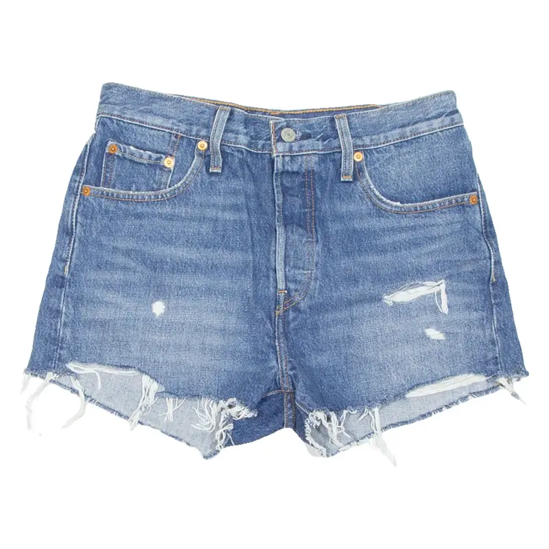 LEVI'S 501 BIG E Womens Denim Shorts Blue S W28