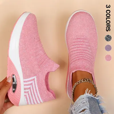 Womens Ladies Walking Tennis Shoes Slip on Lightweight Casual Running Sneakers Soft Sole Comfortable Trainers Women's Breatha...