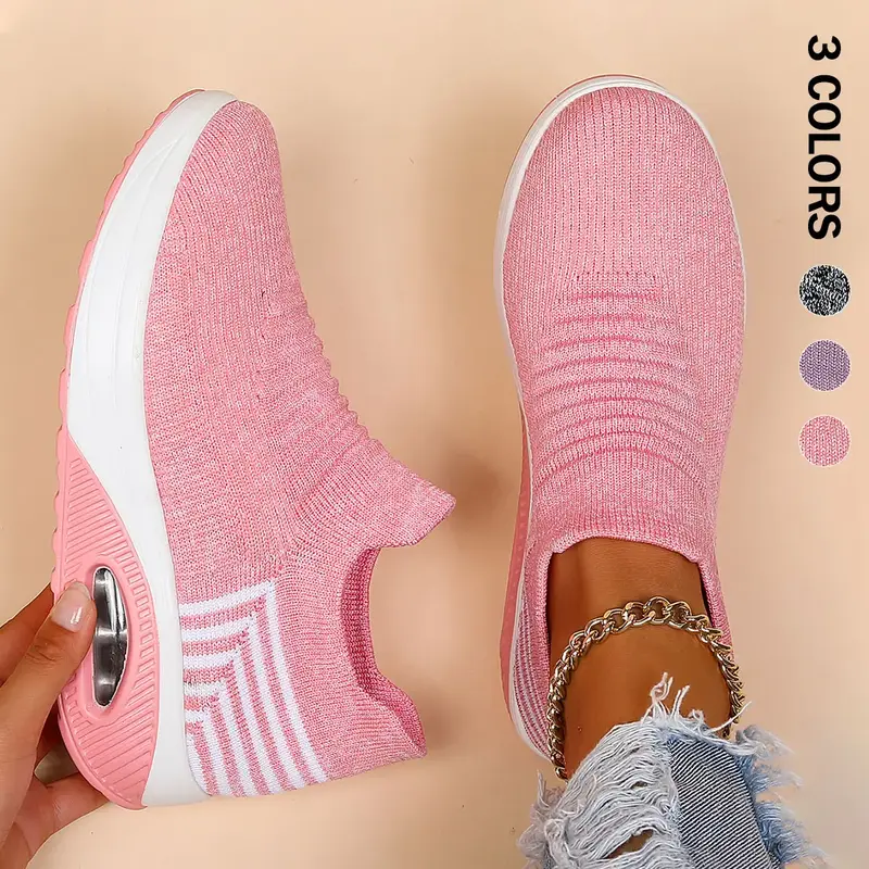 Womens Ladies Walking Tennis Shoes Slip on Lightweight Casual Running Sneakers Soft Sole Comfortable Trainers Women's Breatha...