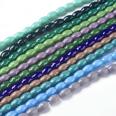 Opaque Solid Color Glass Beads Strands