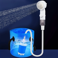 Portable Outdoor Shower, Battery Powered - Compact Handheld Rechargeable Camping Showerhead - Pumps Water from Bucket Into St...