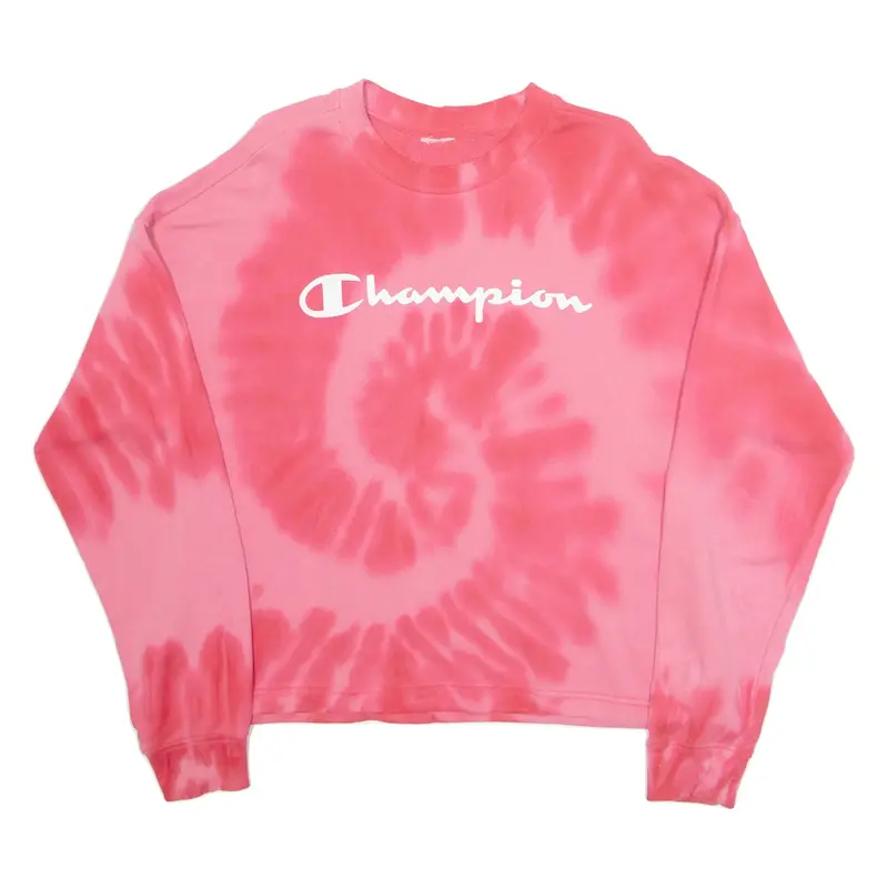 CHAMPION Acid Washed Womens Sweatshirt Pink M
