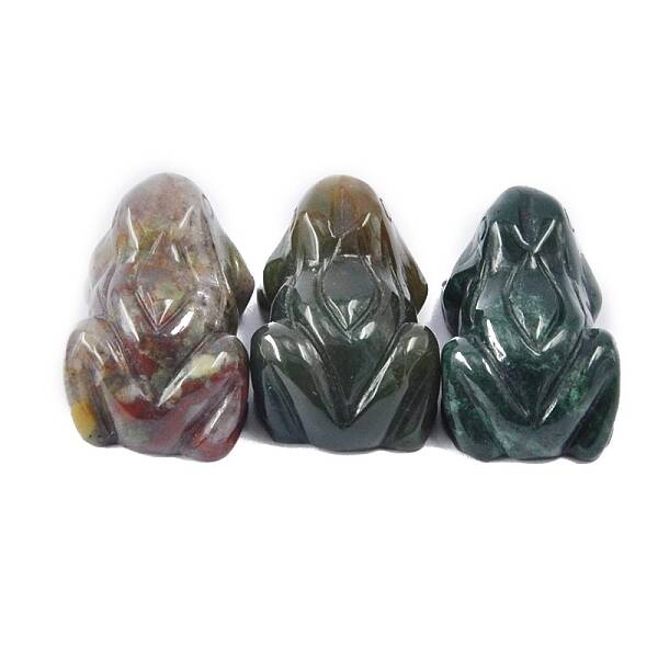Natural Indian Agate Carved Frog Figurines