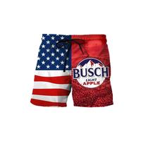 Hawaiian Short Busch Light Apple for Men – America’s Loudest BBQ Shorts for Beer-Loving Dudes | Party-Ready for 4th of Ju...