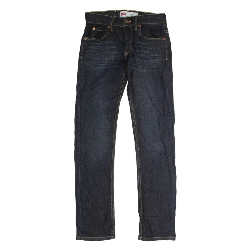 LEVI'S 511 Boys Jeans Blue Slim Straight Raw W26 L29