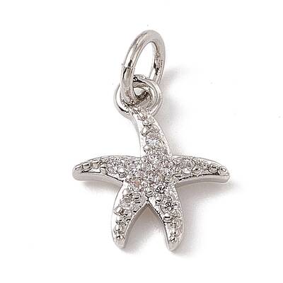 Brass Micro Pave Cubic Zirconia Charms