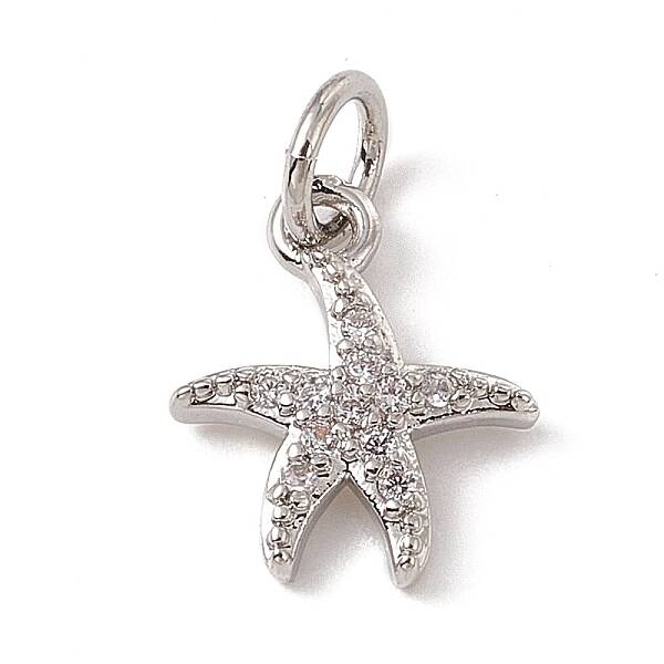 Brass Micro Pave Cubic Zirconia Charms